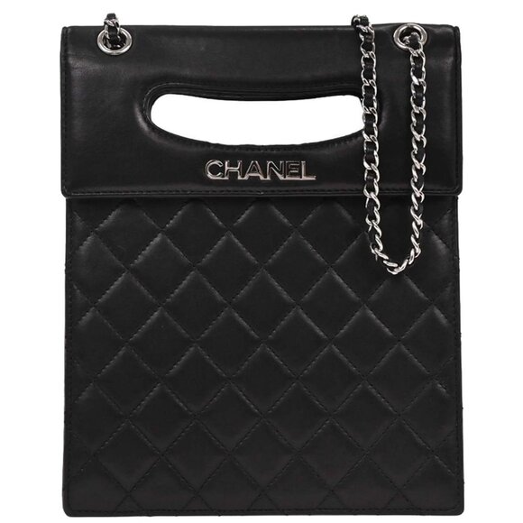 Chanel Black Lambskin Delivery Cutout 2way Handbag 186776 - Picture 1 of 10
